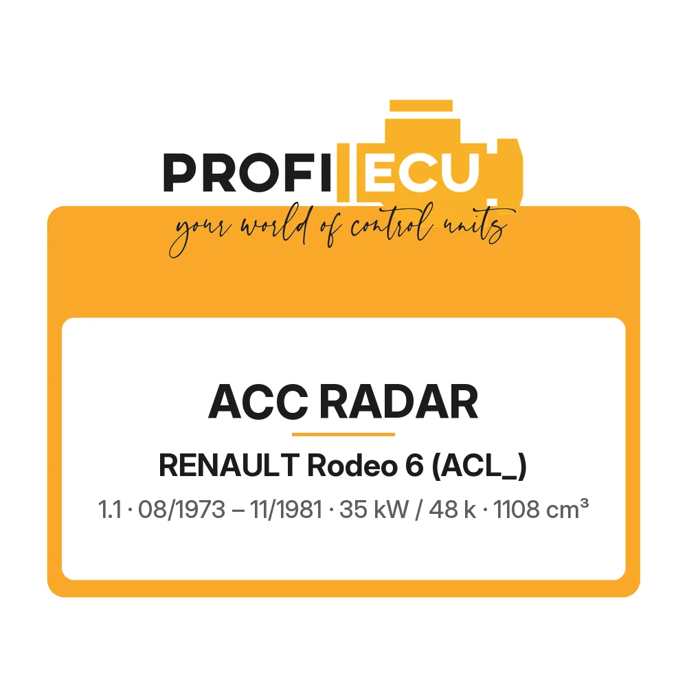 Etiketa ProfiECU: ACC Radar pro Renault Rodeo 6 1.1 35 kW