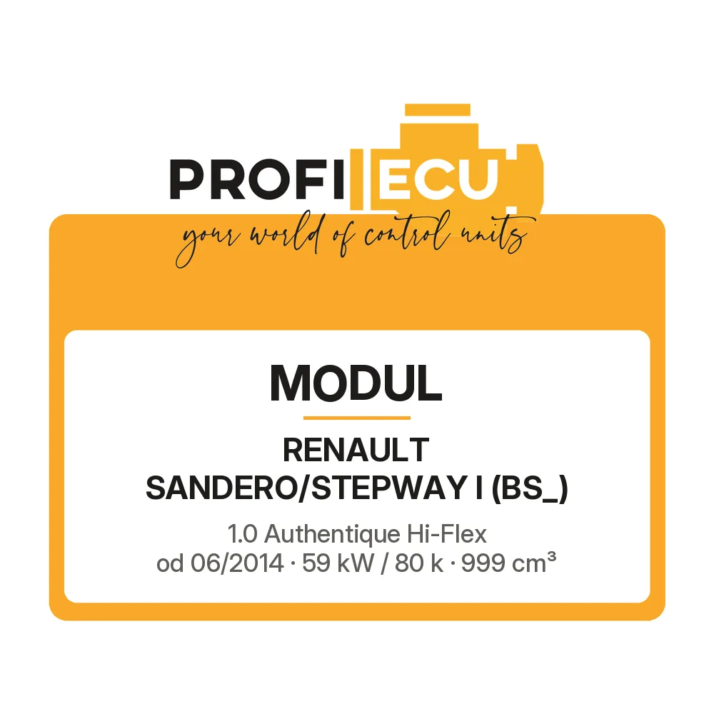 Etiketa ProfiECU: Modul pro Renault SANDERO/STEPWAY I 1.0 Authentique Hi-Flex 59 kW