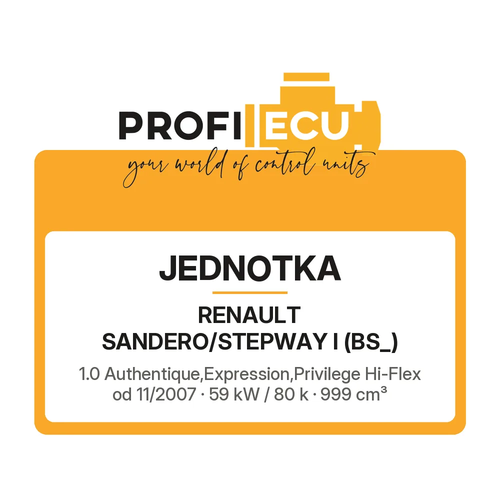 Etiketa ProfiECU: Jednotka pro Renault SANDERO/STEPWAY I 1.0 Authentique,Expression,Privilege Hi-Flex 59 kW