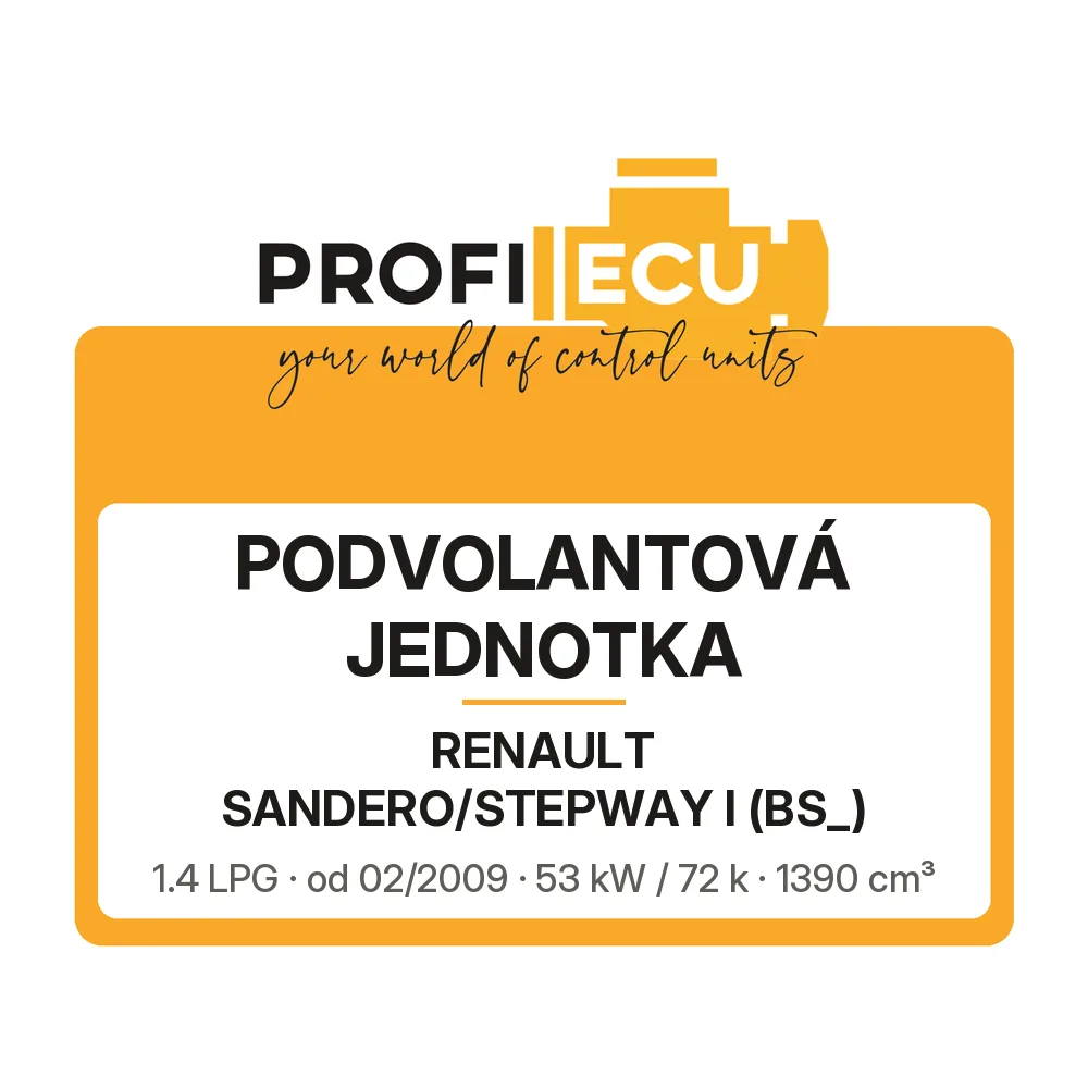 Etiketa ProfiECU: Podvolantová jednotka pro Renault SANDERO/STEPWAY I 1.4 LPG 53 kW