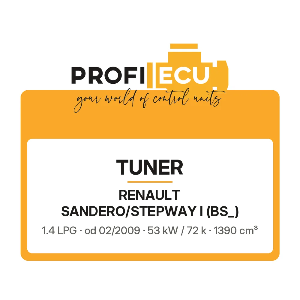 Etiketa ProfiECU: Tuner pro Renault SANDERO/STEPWAY I 1.4 LPG 53 kW