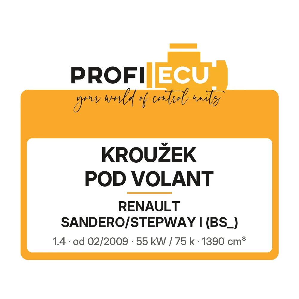 Etiketa ProfiECU: Kroužek pod volant pro Renault SANDERO/STEPWAY I 1.4 55 kW