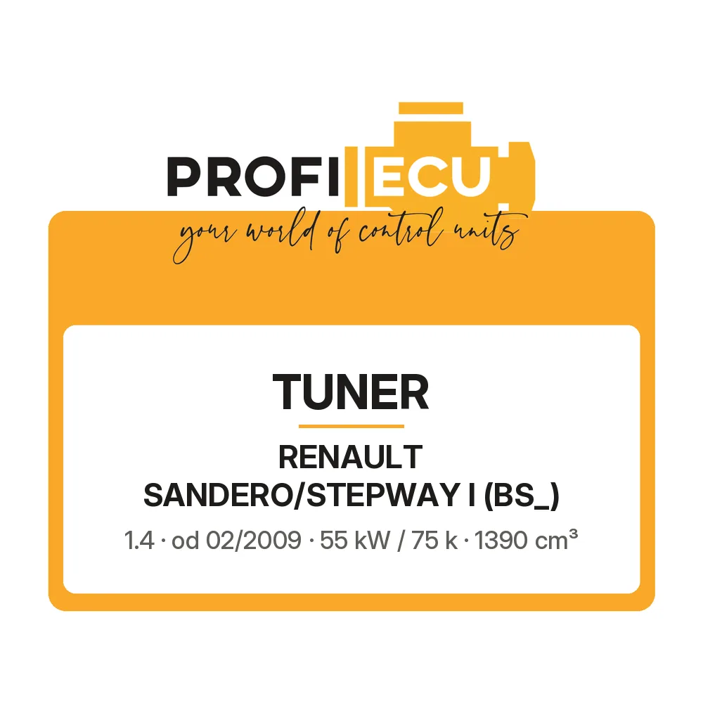 Etiketa ProfiECU: Tuner pro Renault SANDERO/STEPWAY I 1.4 55 kW