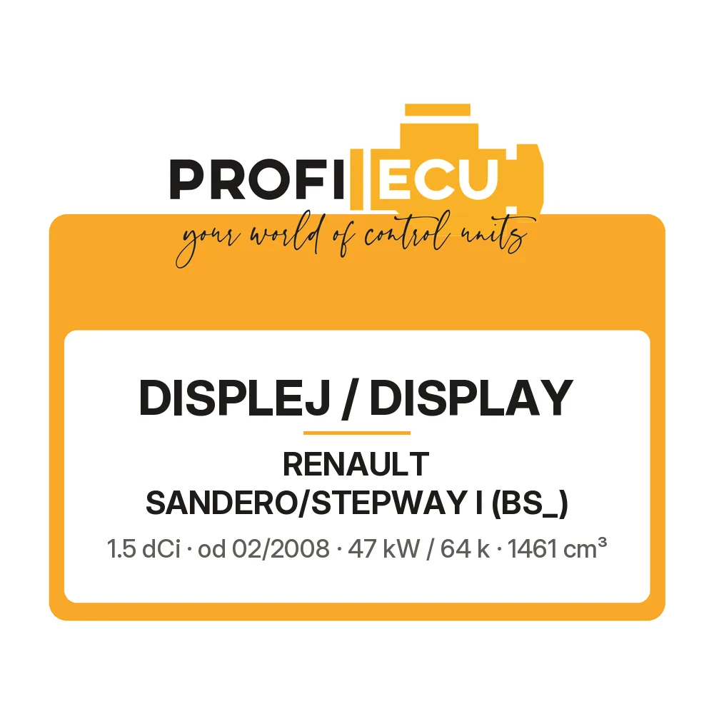 Etiketa ProfiECU: Displej / Display pro Renault SANDERO/STEPWAY I 1.5 dCi 47 kW