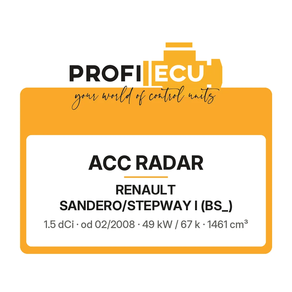 Etiketa ProfiECU: ACC Radar pro Renault SANDERO/STEPWAY I 1.5 dCi 49 kW