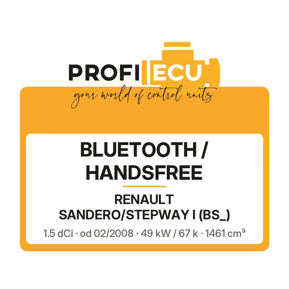 Etiketa ProfiECU: Bluetooth / Handsfree pro Renault SANDERO/STEPWAY I 1.5 dCi 49 kW