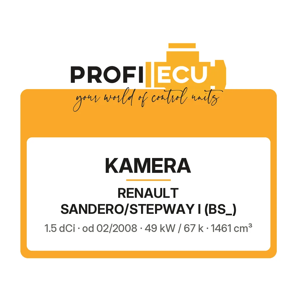 Etiketa ProfiECU: Kamera pro Renault SANDERO/STEPWAY I 1.5 dCi 49 kW