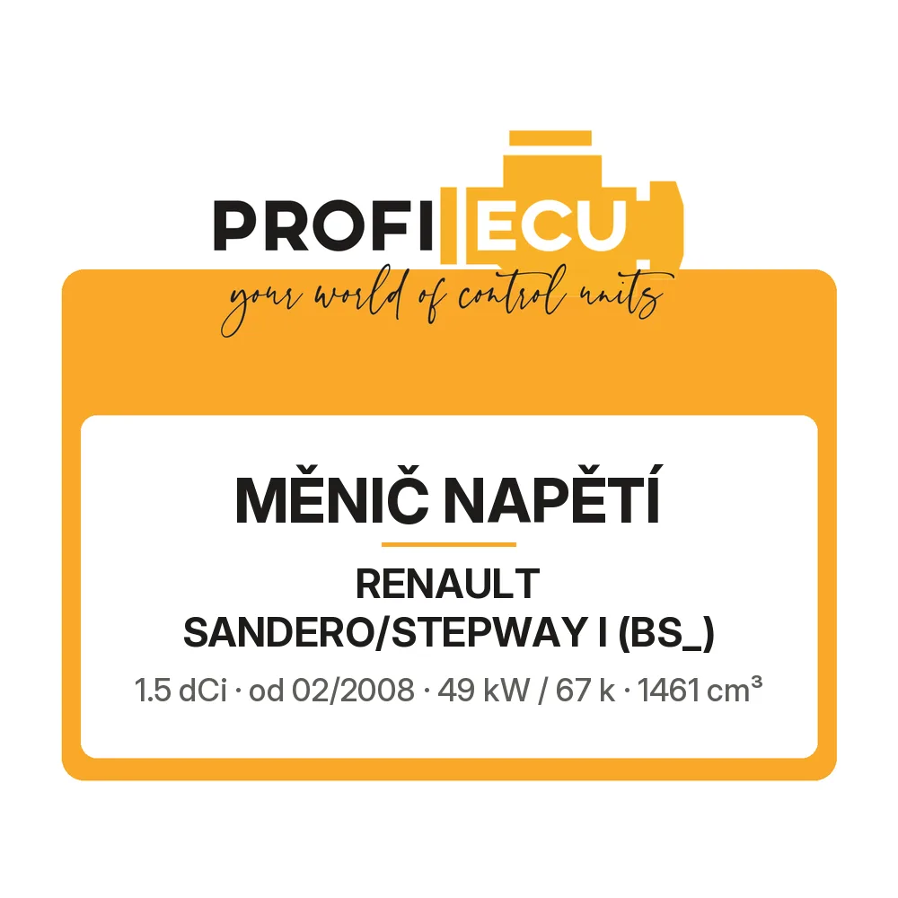 Etiketa ProfiECU: Měnič napětí pro Renault SANDERO/STEPWAY I 1.5 dCi 49 kW