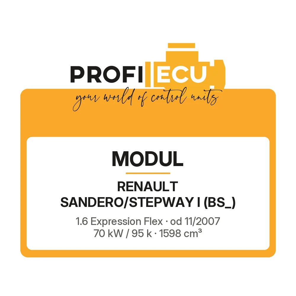 Etiketa ProfiECU: Modul pro Renault SANDERO/STEPWAY I 1.6 Expression Flex 70 kW