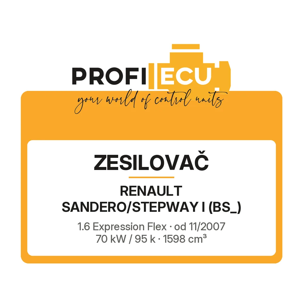 Etiketa ProfiECU: Zesilovač pro Renault SANDERO/STEPWAY I 1.6 Expression Flex 70 kW