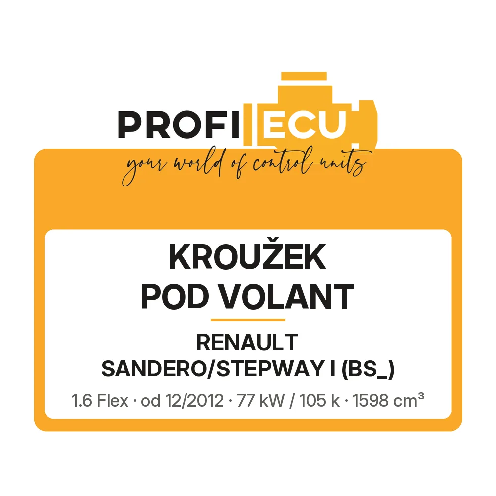 Etiketa ProfiECU: Kroužek pod volant pro Renault SANDERO/STEPWAY I 1.6 Flex 77 kW