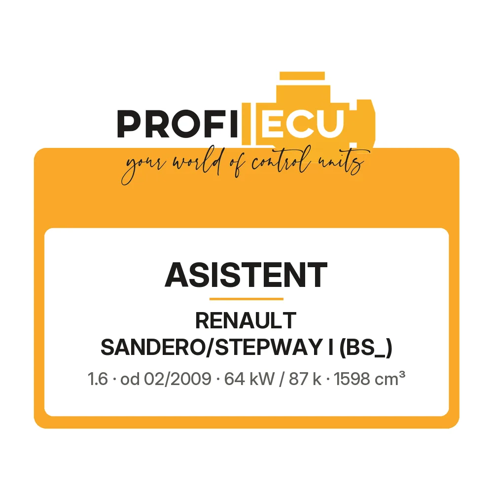Etiketa ProfiECU: ASISTENT pro Renault SANDERO/STEPWAY I 1.6 64 kW