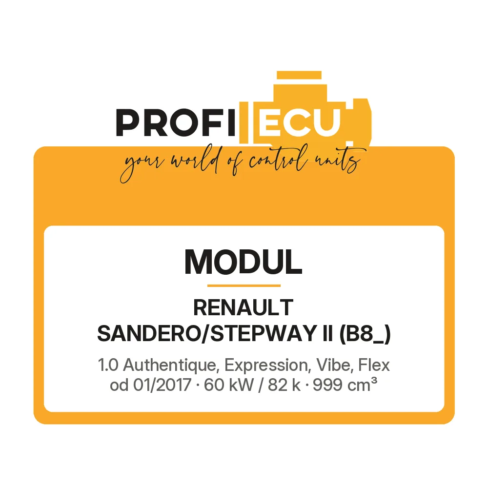 Etiketa ProfiECU: Modul pro Renault SANDERO/STEPWAY II 1.0 Authentique, Expression, Vibe, Flex 60 kW