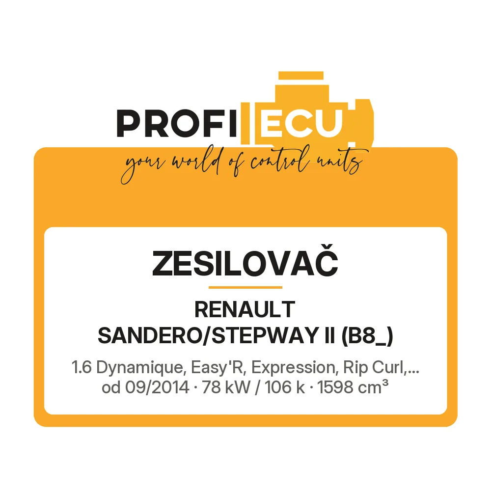Etiketa ProfiECU: Zesilovač pro Renault SANDERO/STEPWAY II 1.6 Dynamique, Easy'R, Expression, Rip Curl,... 78 kW