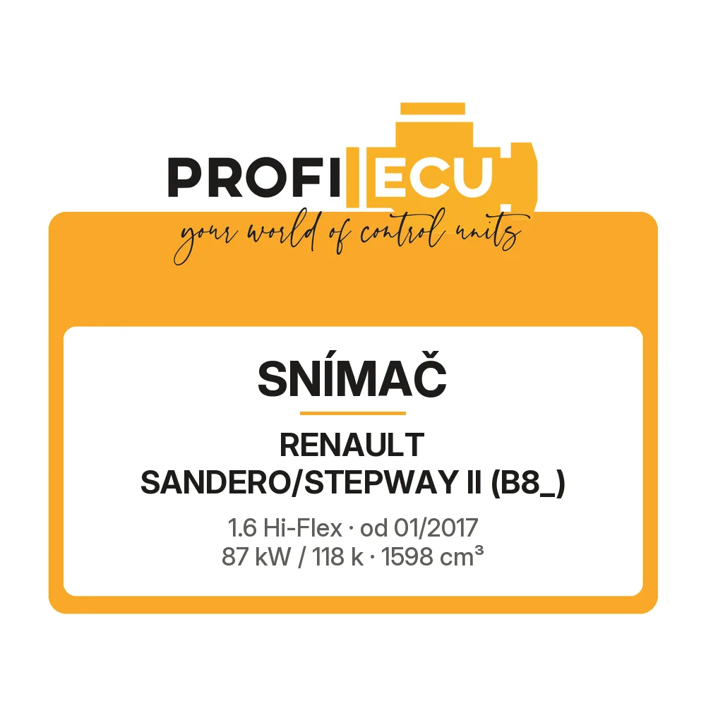 Etiketa ProfiECU: Snímač pro Renault SANDERO/STEPWAY II 1.6 Hi-Flex 87 kW