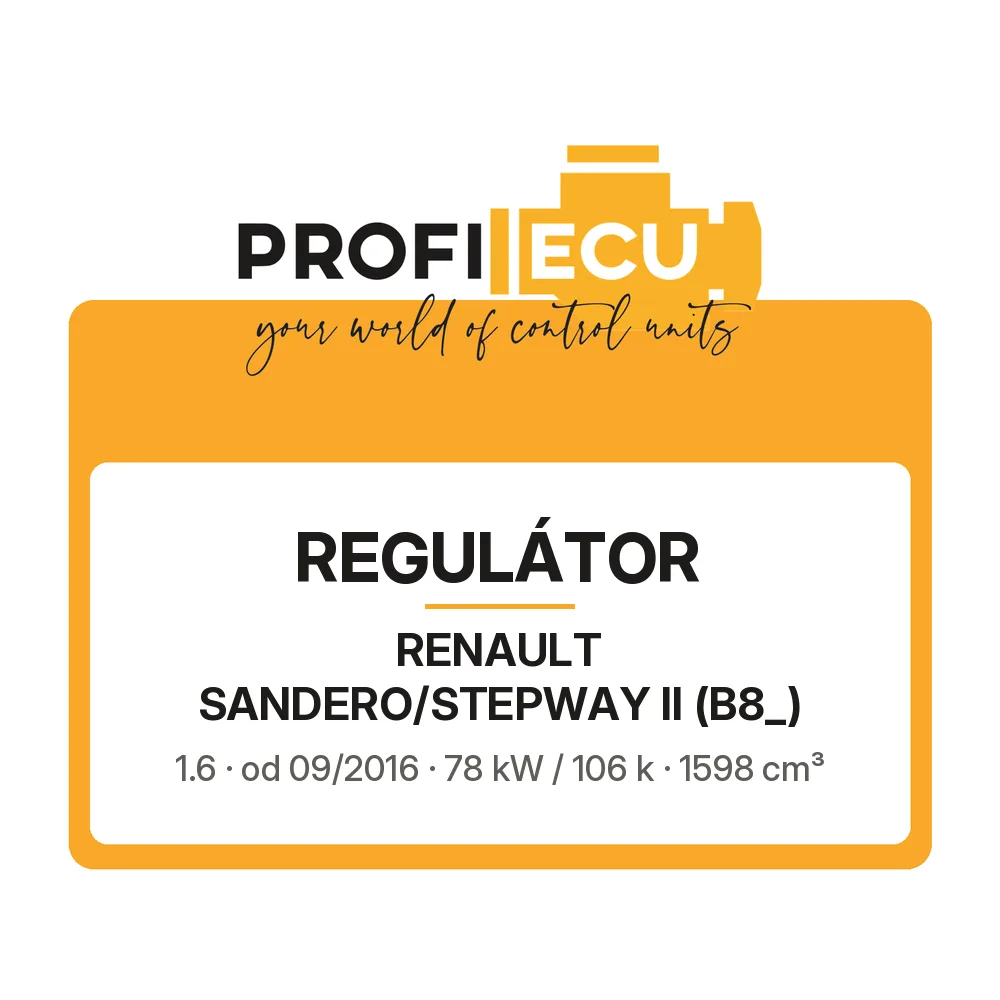 Etiketa ProfiECU: Regulátor pro Renault SANDERO/STEPWAY II 1.6 78 kW