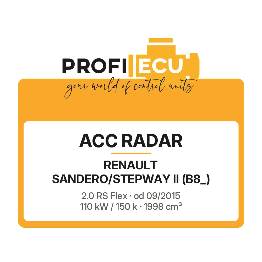 Etiketa ProfiECU: ACC Radar pro Renault SANDERO/STEPWAY II 2.0 RS Flex 110 kW