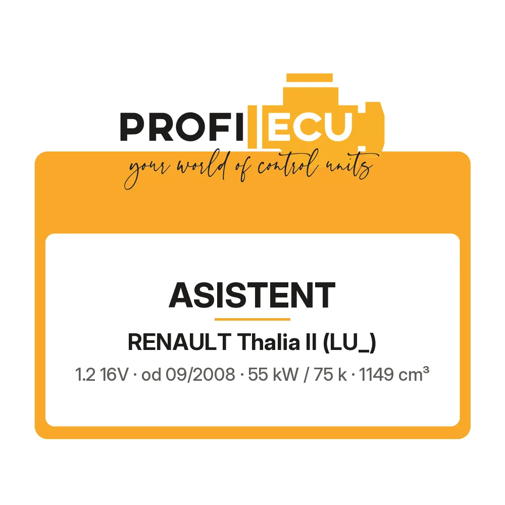 Etiketa ProfiECU: ASISTENT pro Renault Thalia II 1.2 16V 55 kW