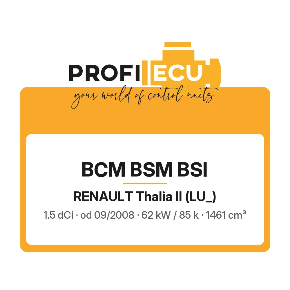 Etiketa ProfiECU: BCM BSM BSI pro Renault Thalia II 1.5 dCi 62 kW