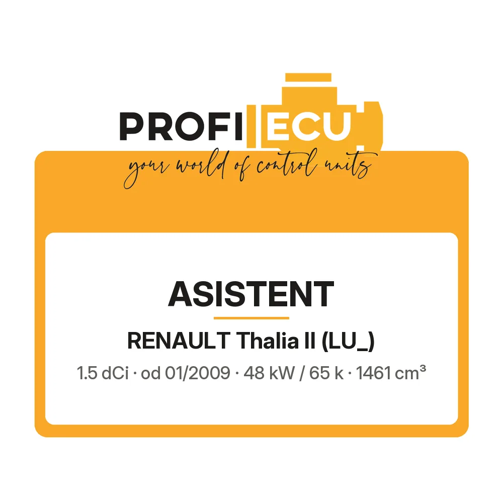 Etiketa ProfiECU: ASISTENT pro Renault Thalia II 1.5 dCi 48 kW