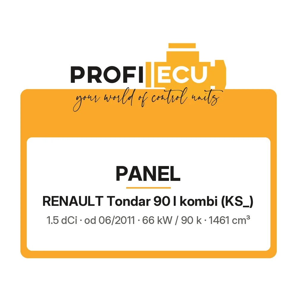 Etiketa ProfiECU: Panel pro Renault Tondar 90 I kombi 1.5 dCi 66 kW