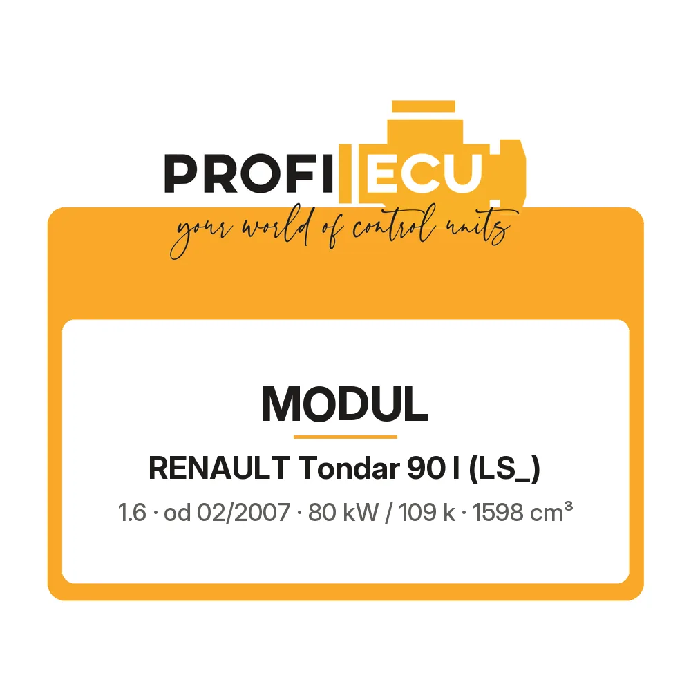 Etiketa ProfiECU: Modul pro Renault Tondar 90 I 1.6 80 kW