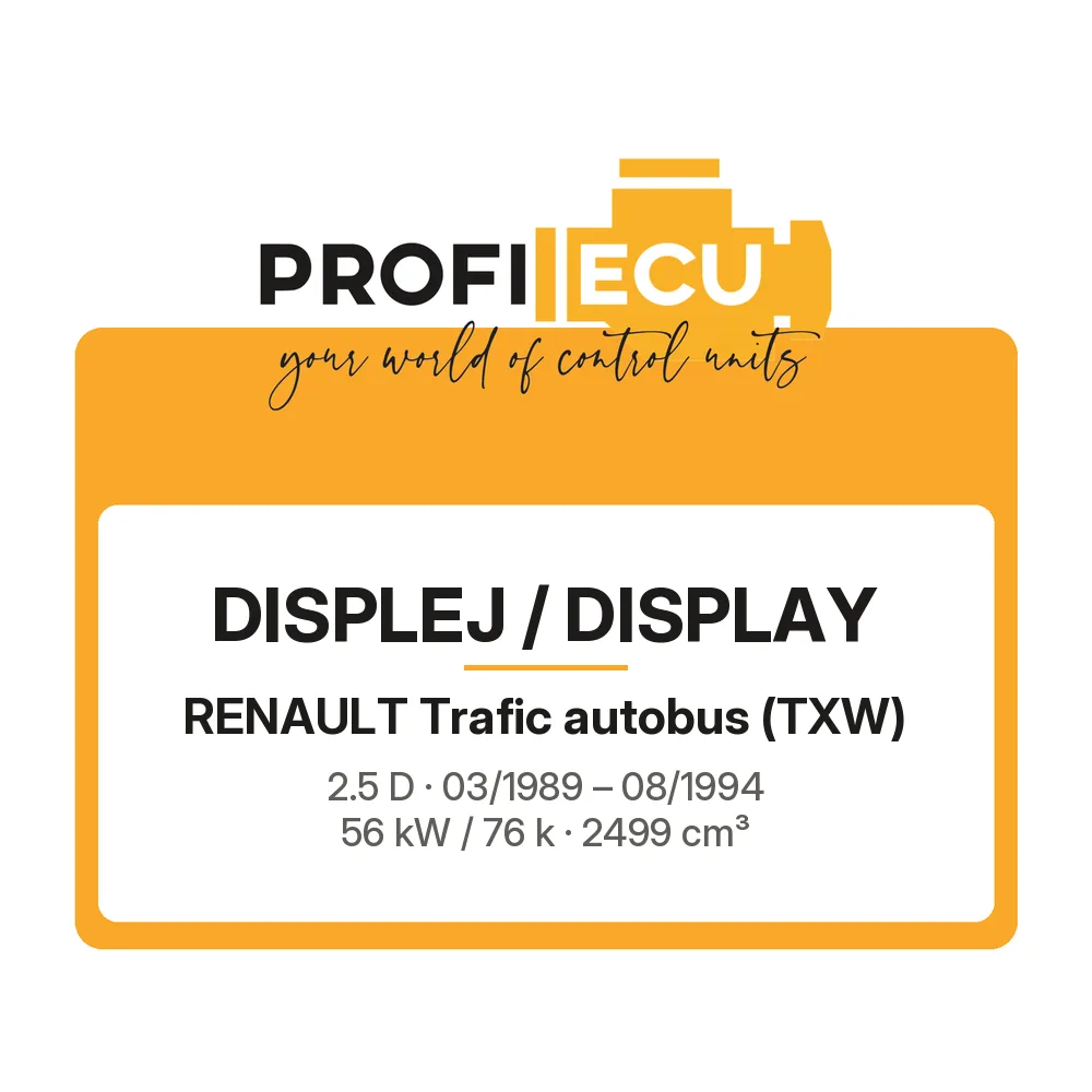 Etiketa ProfiECU: Displej / Display pro Renault Trafic autobus 2.5 D 56 kW