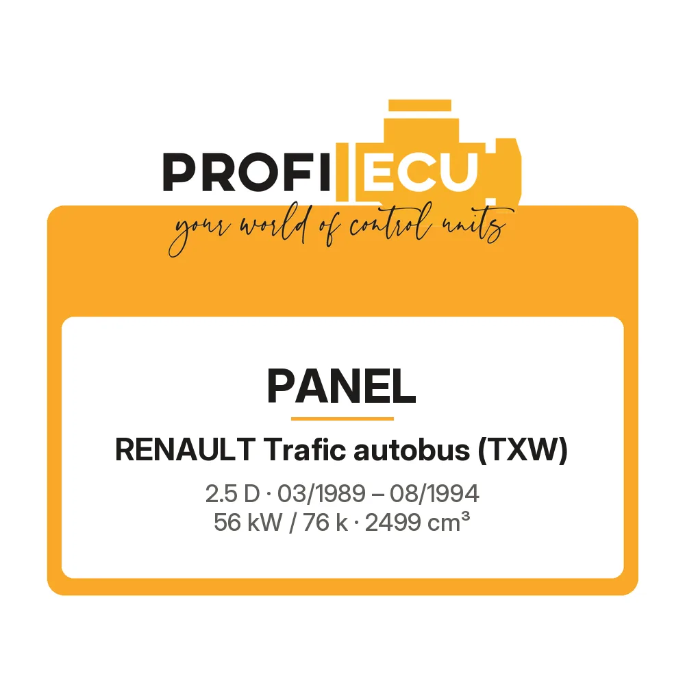 Etiketa ProfiECU: Panel pro Renault Trafic autobus 2.5 D 56 kW