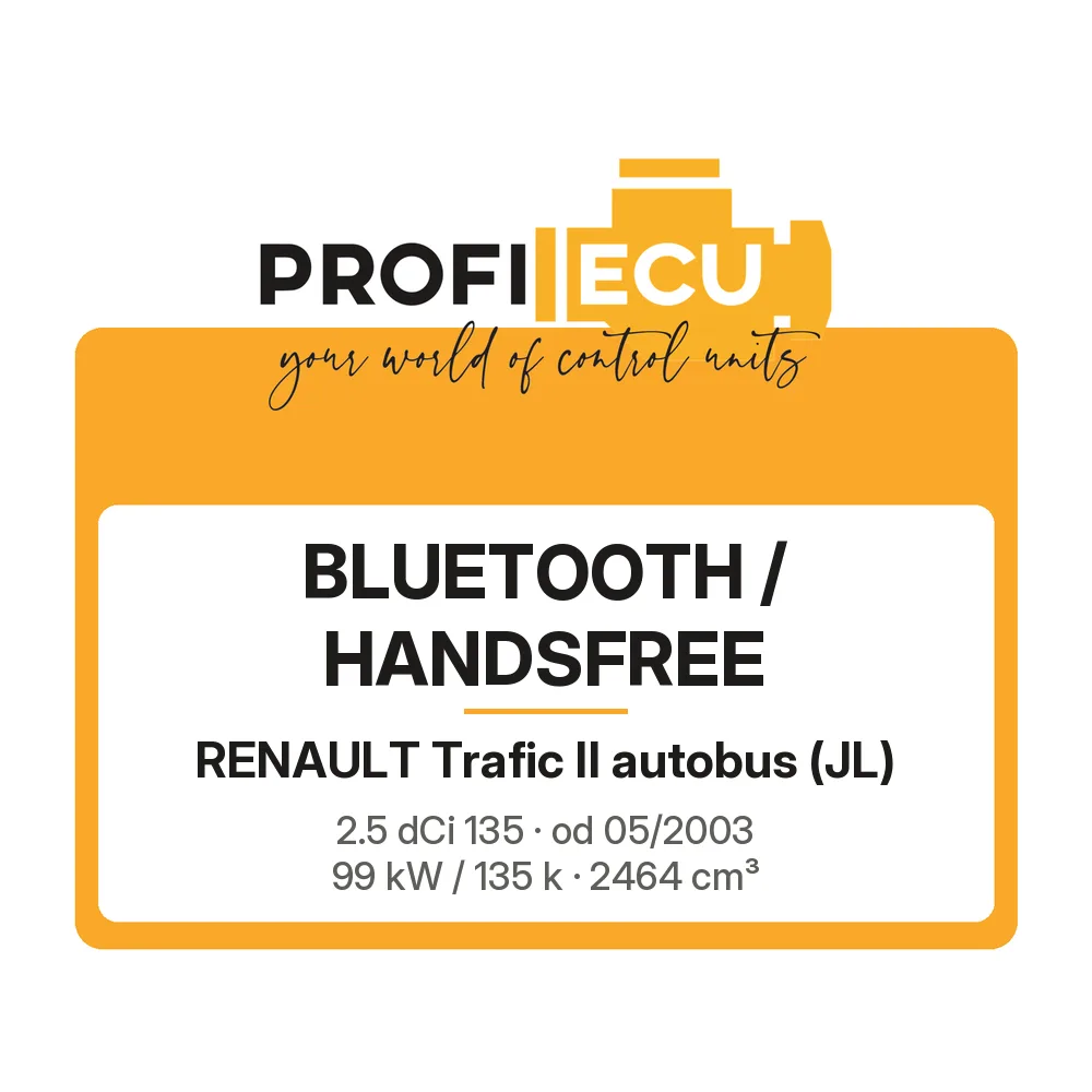 Etiketa ProfiECU: Bluetooth / Handsfree pro Renault Trafic II autobus 2.5 dCi 135 99 kW