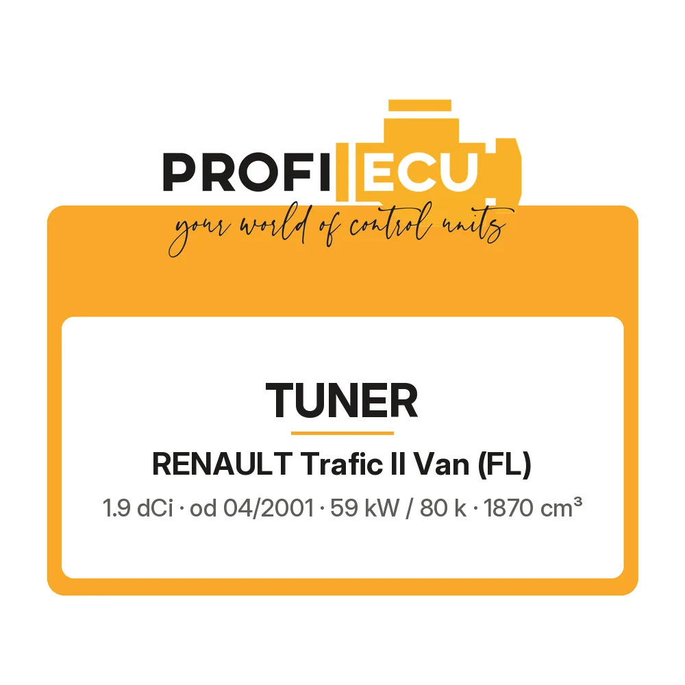 Etiketa ProfiECU: Tuner pro Renault Trafic II Van 1.9 dCi 59 kW
