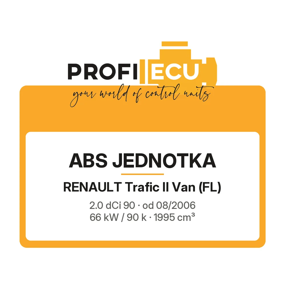 Etiketa ProfiECU: ABS jednotka pro Renault Trafic II Van 2.0 dCi 90 66 kW