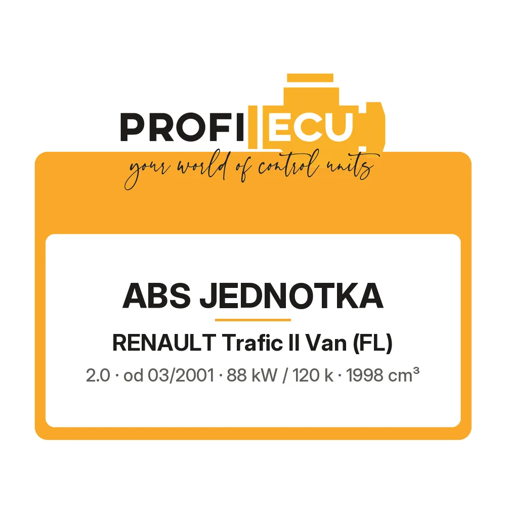 Etiketa ProfiECU: ABS jednotka pro Renault Trafic II Van 2.0 88 kW