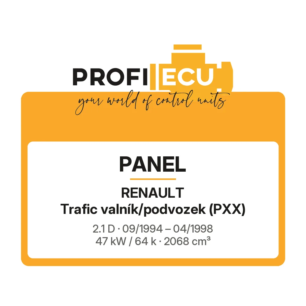 Etiketa ProfiECU: Panel pro Renault Trafic valník/podvozek 2.1 D 47 kW