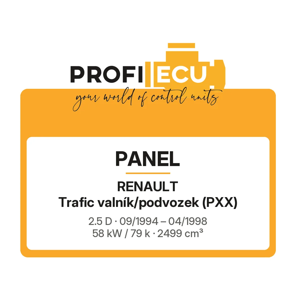 Etiketa ProfiECU: Panel pro Renault Trafic valník/podvozek 2.5 D 58 kW