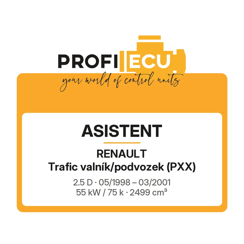 Etiketa ProfiECU: ASISTENT pro Renault Trafic valník/podvozek 2.5 D 55 kW