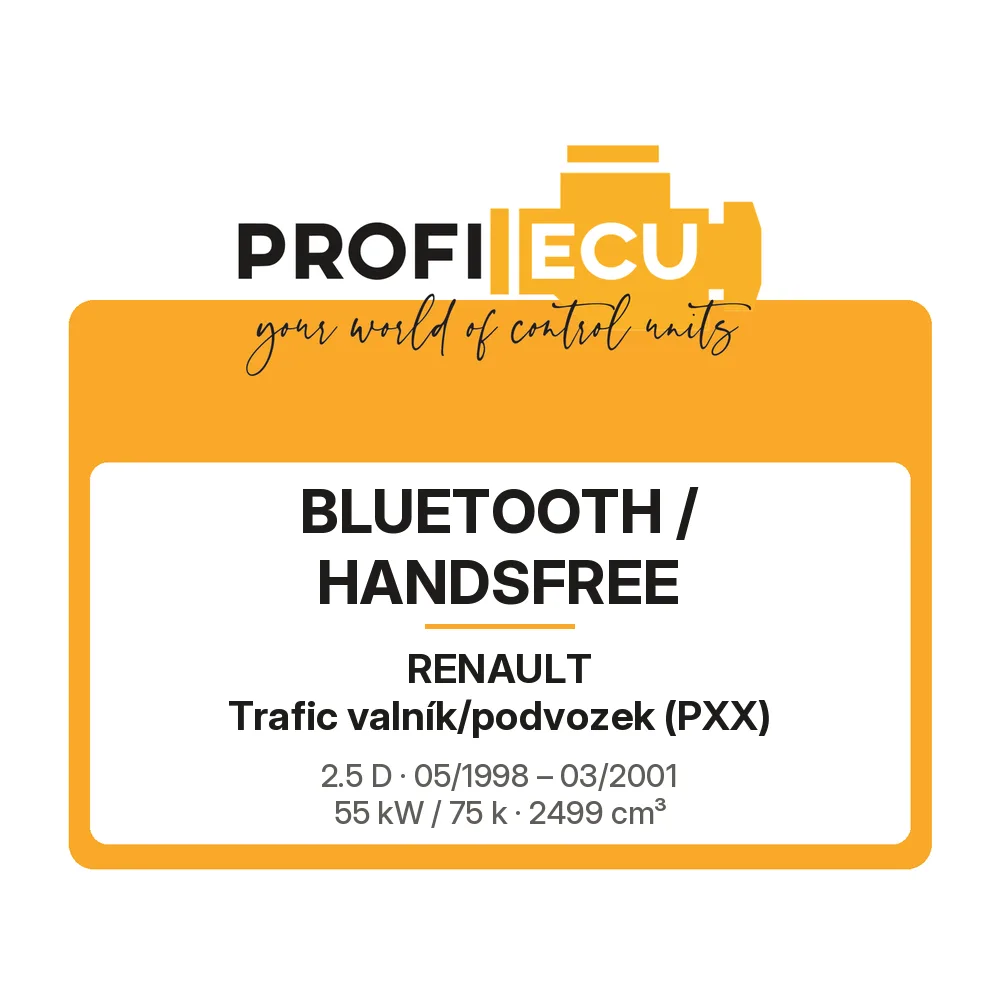 Etiketa ProfiECU: Bluetooth / Handsfree pro Renault Trafic valník/podvozek 2.5 D 55 kW