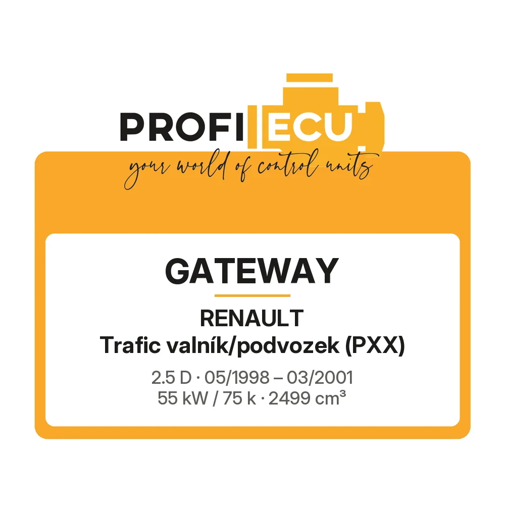 Etiketa ProfiECU: GATEWAY pro Renault Trafic valník/podvozek 2.5 D 55 kW