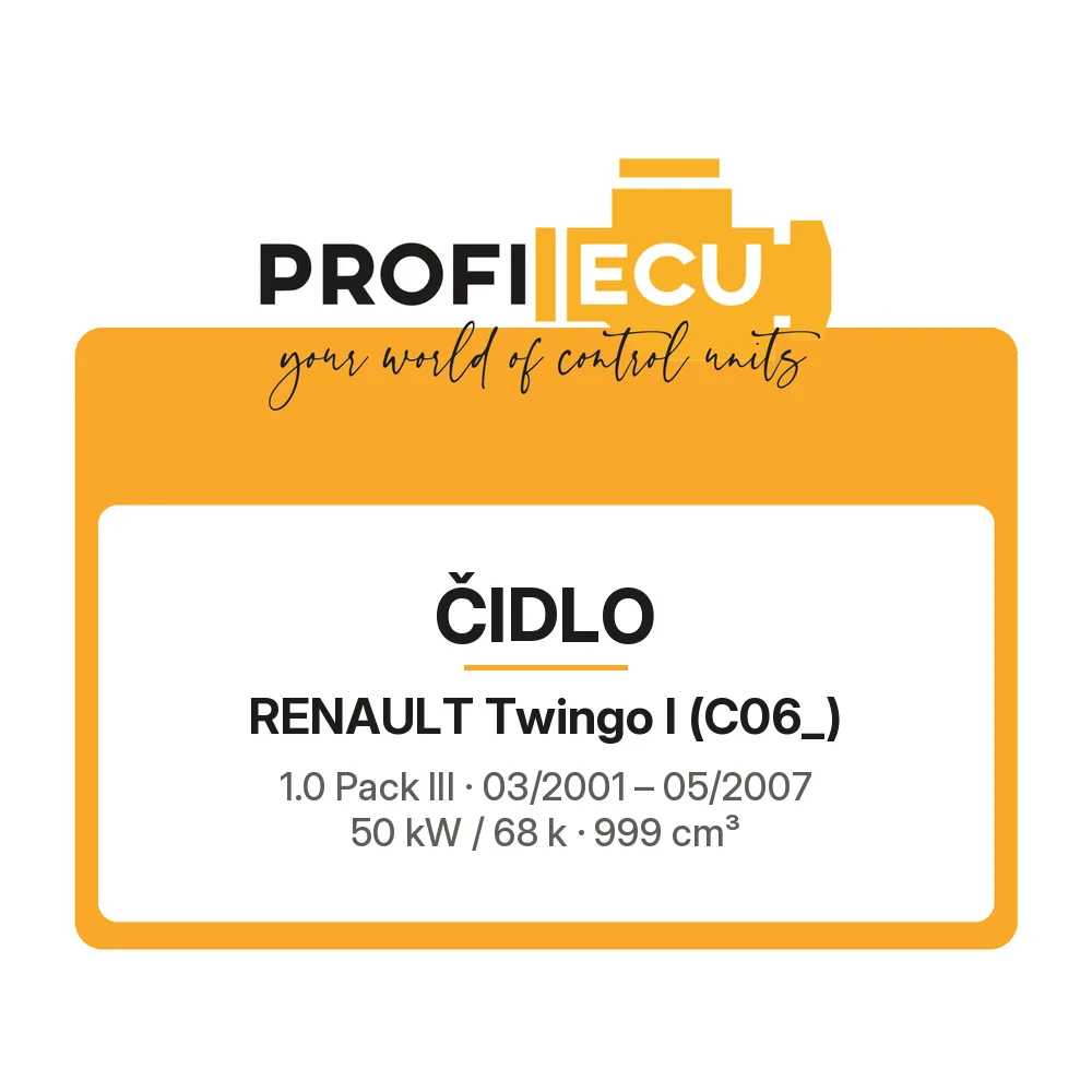 Etiketa ProfiECU: Čidlo pro Renault Twingo I 1.0 Pack III 50 kW