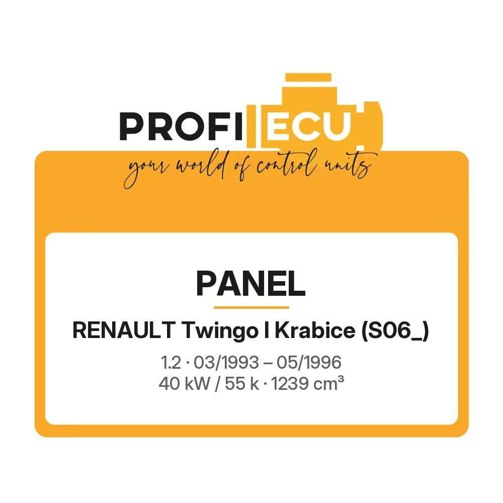 Etiketa ProfiECU: Panel pro Renault Twingo I Krabice 1.2 40 kW