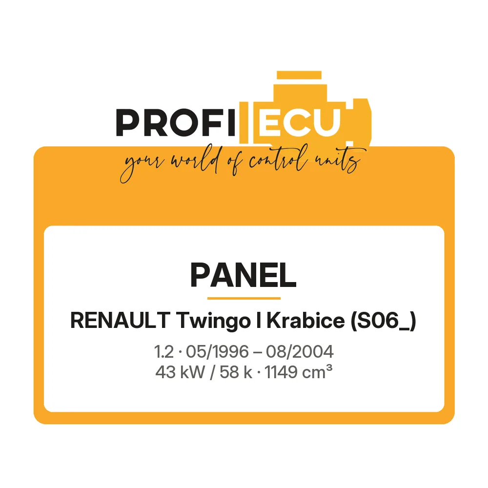 Etiketa ProfiECU: Panel pro Renault Twingo I Krabice 1.2 43 kW