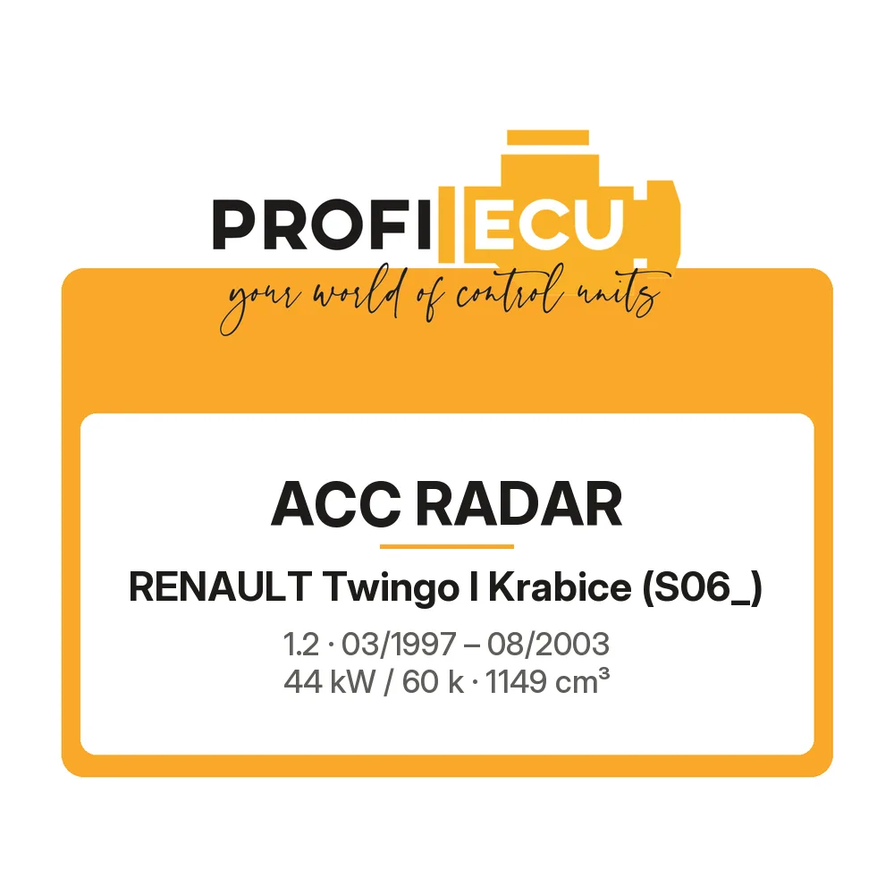 Etiketa ProfiECU: ACC Radar pro Renault Twingo I Krabice 1.2 44 kW