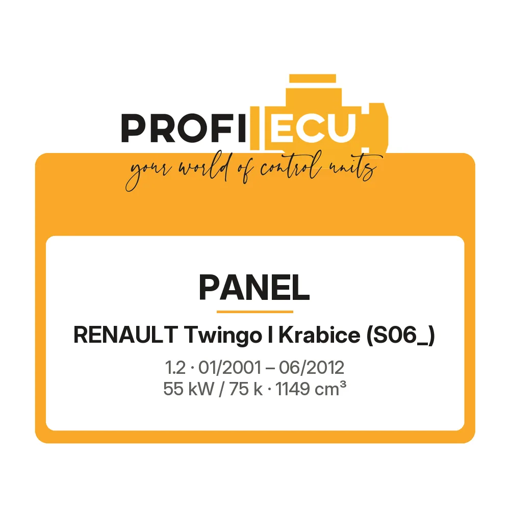 Etiketa ProfiECU: Panel pro Renault Twingo I Krabice 1.2 55 kW