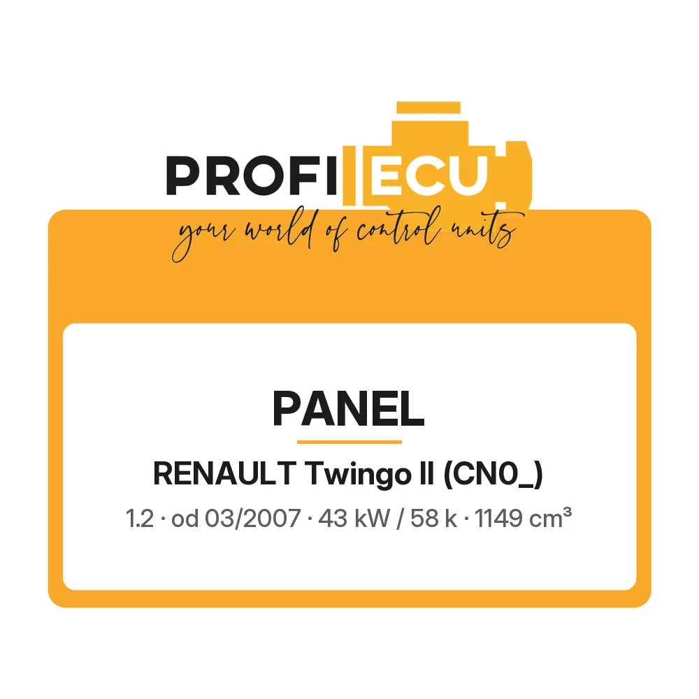 Etiketa ProfiECU: Panel pro Renault Twingo II 1.2 43 kW