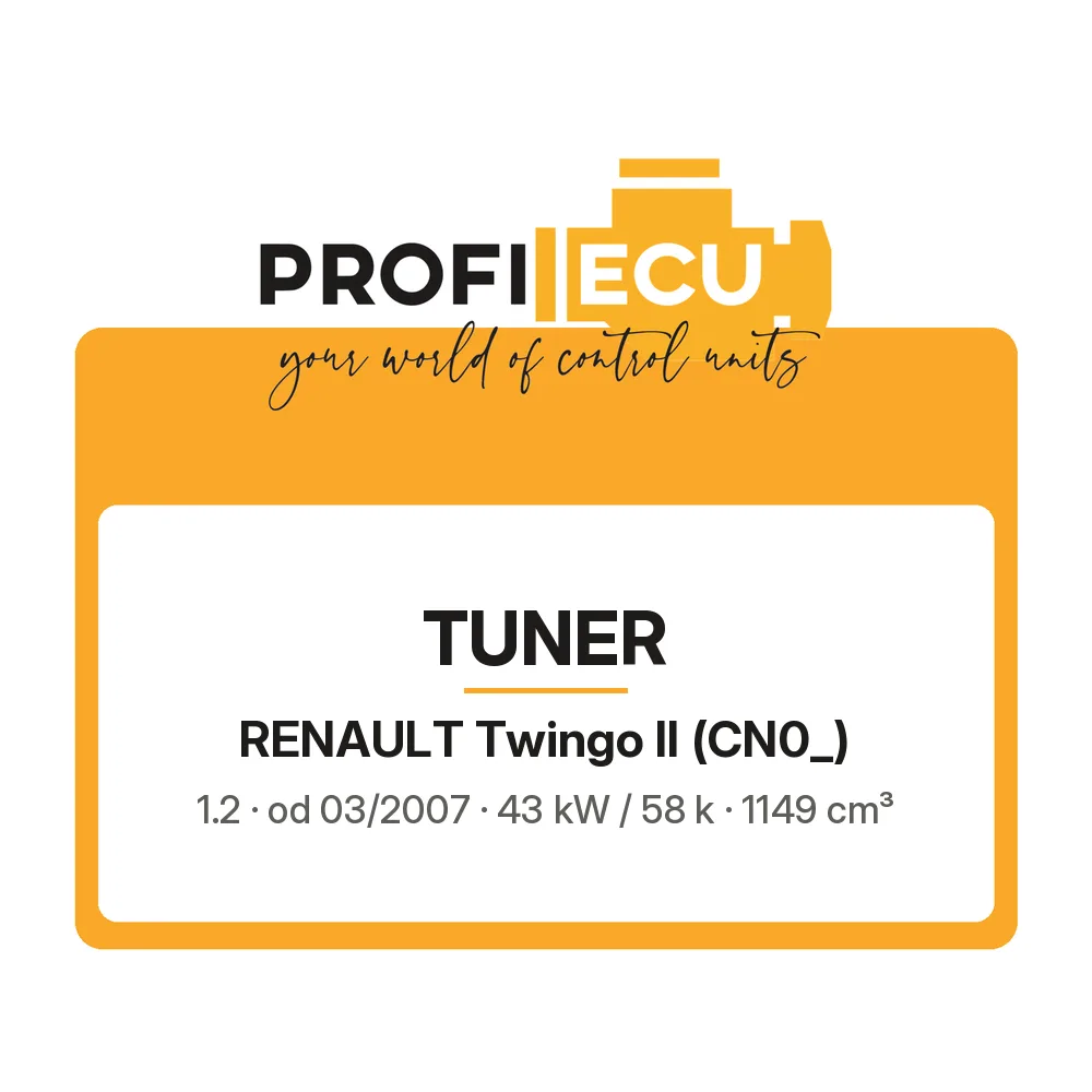 Etiketa ProfiECU: Tuner pro Renault Twingo II 1.2 43 kW