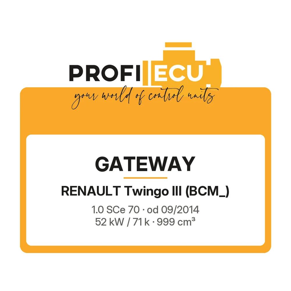 Etiketa ProfiECU: GATEWAY pro Renault Twingo III 1.0 SCe 70 52 kW