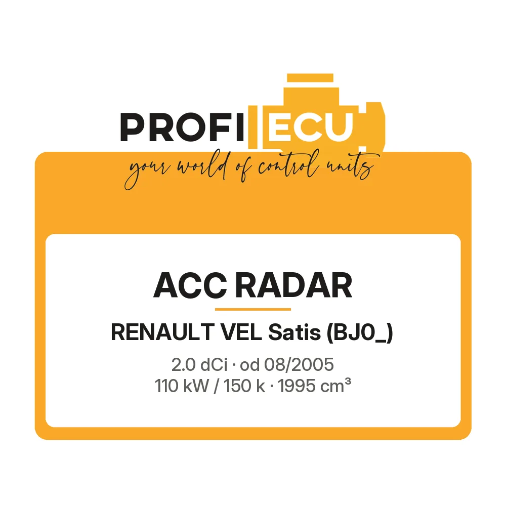 Etiketa ProfiECU: ACC Radar pro Renault VEL Satis 2.0 dCi 110 kW