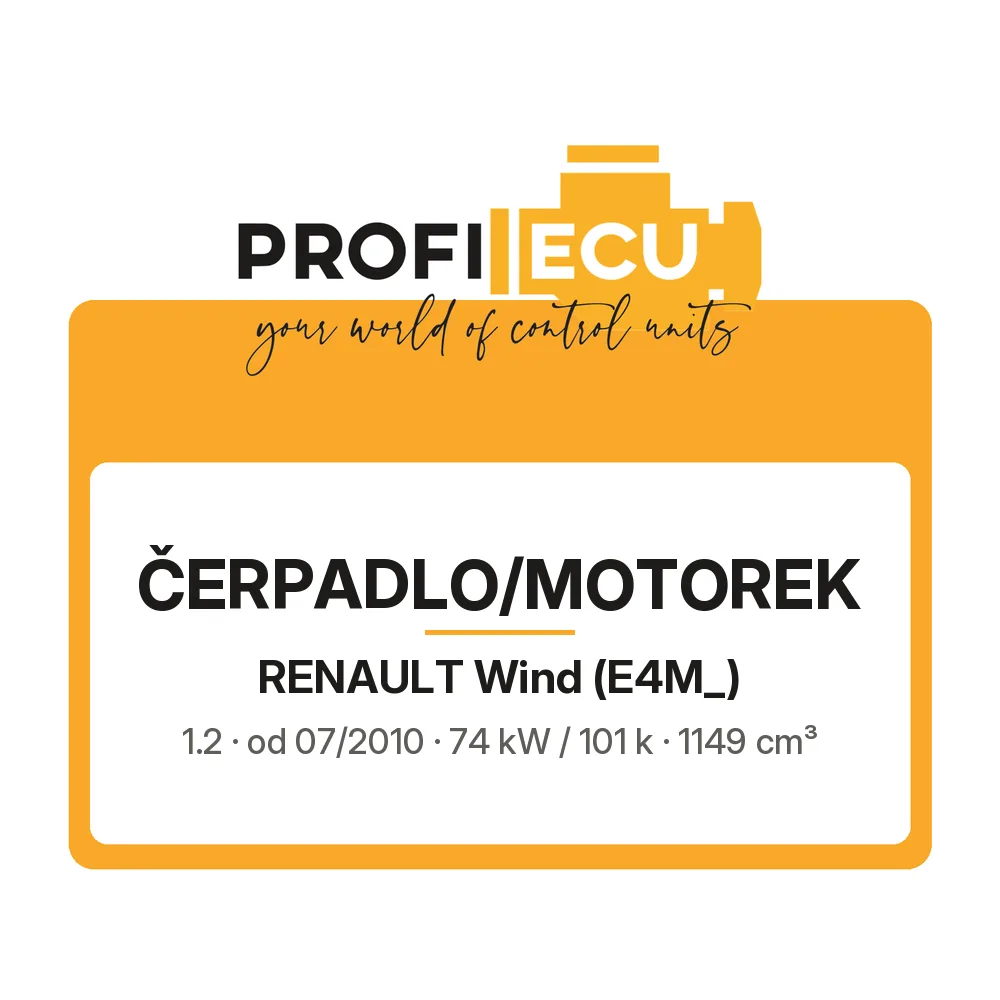 Etiketa ProfiECU: Čerpadlo/Motorek pro Renault Wind 1.2 74 kW