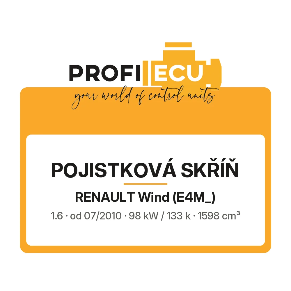 Etiketa ProfiECU: Pojistková skříň pro Renault Wind 1.6 98 kW