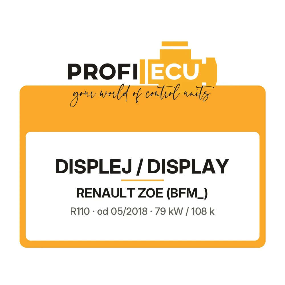 Etiketa ProfiECU: Displej / Display pro Renault ZOE R110
