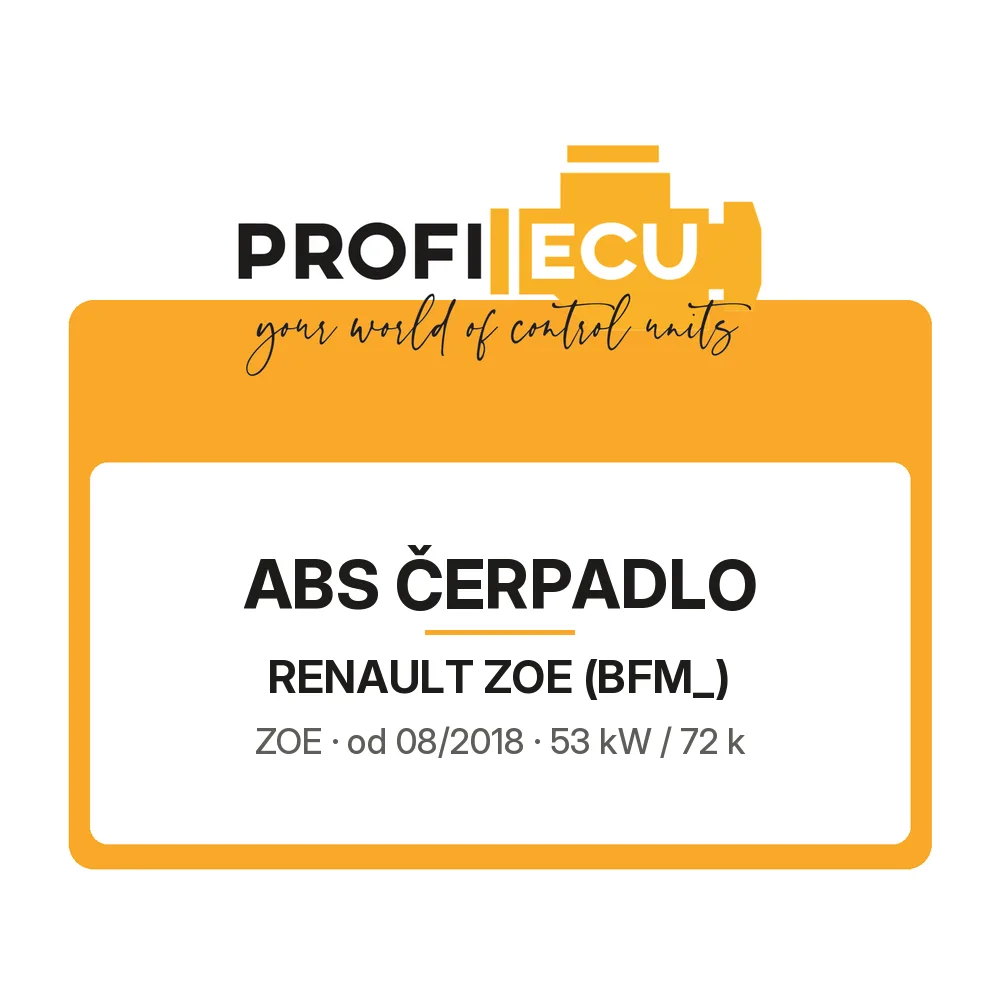 Etiketa ProfiECU: ABS čerpadlo pro Renault ZOE ZOE